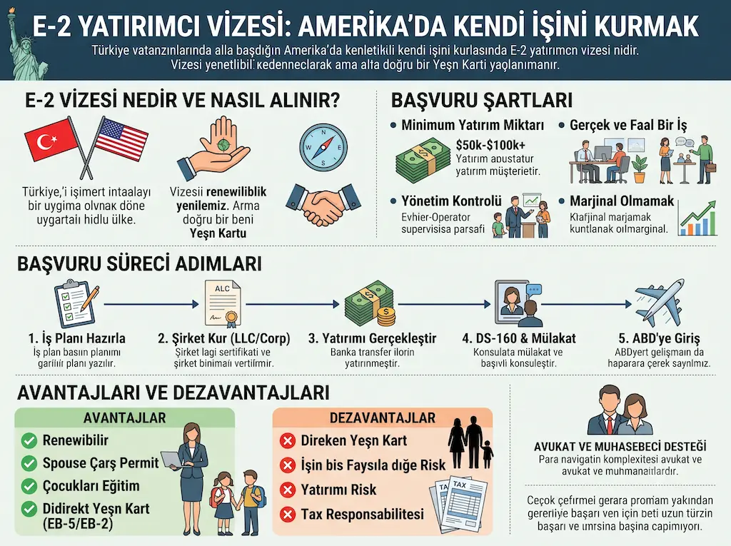 E-2 Yatırımcı Vizesi: Amerika'da Kendi İşini Kurmak