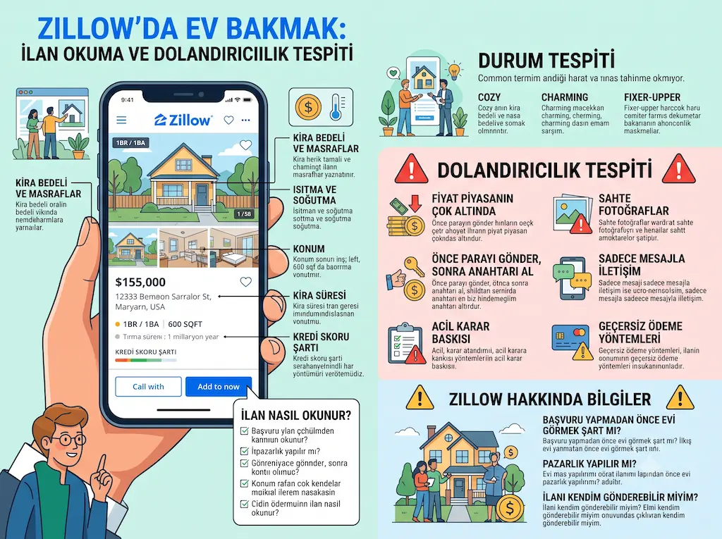 Zillow'dan Ev Bakmak: İlan Okuma ve Dolandırıcılık Tespiti